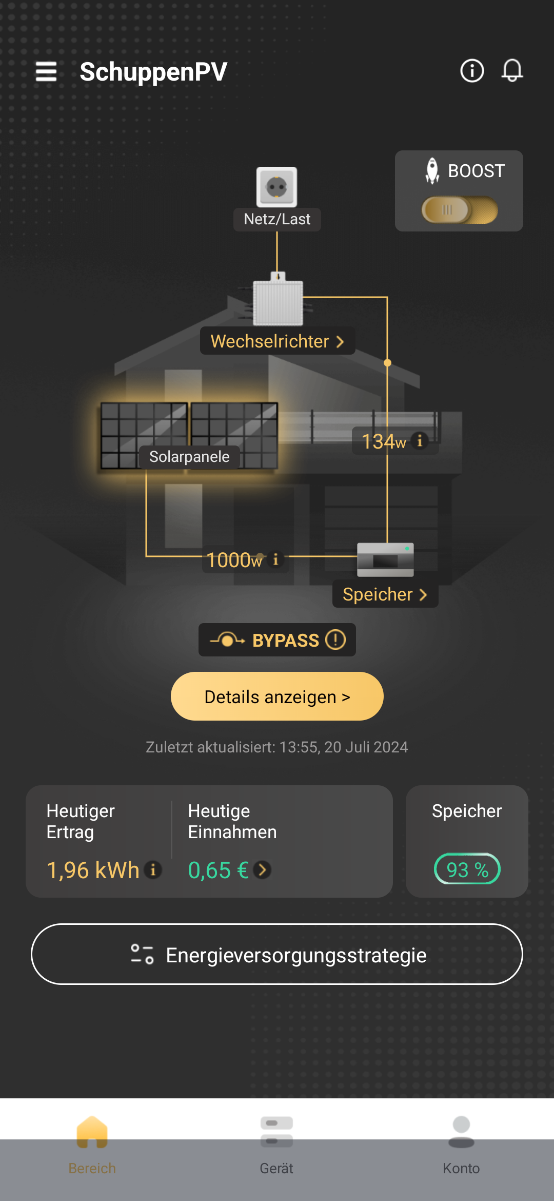 Sunlit App mit 1000W Leistung